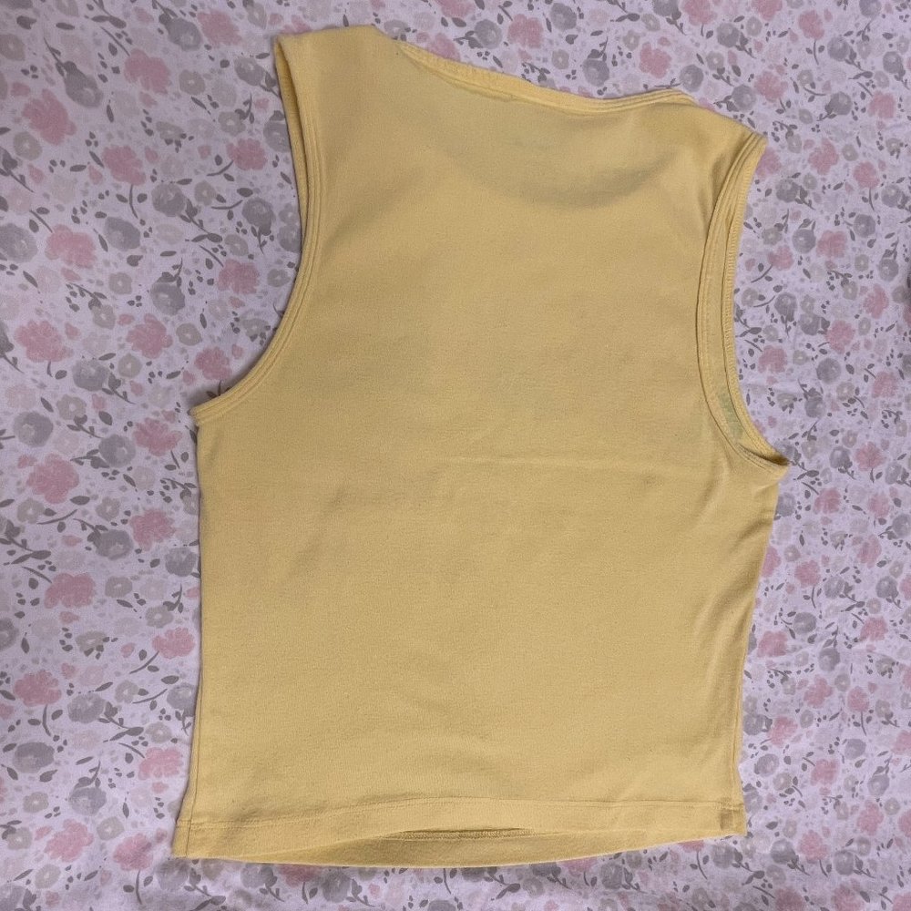 Vintage OP Women's Large Crop Tank / Jammy Top - Yellow, Beach - Picture 7 of 10